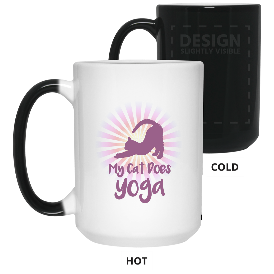 my cat does yoga 21550 15 oz. Color Changing Mug