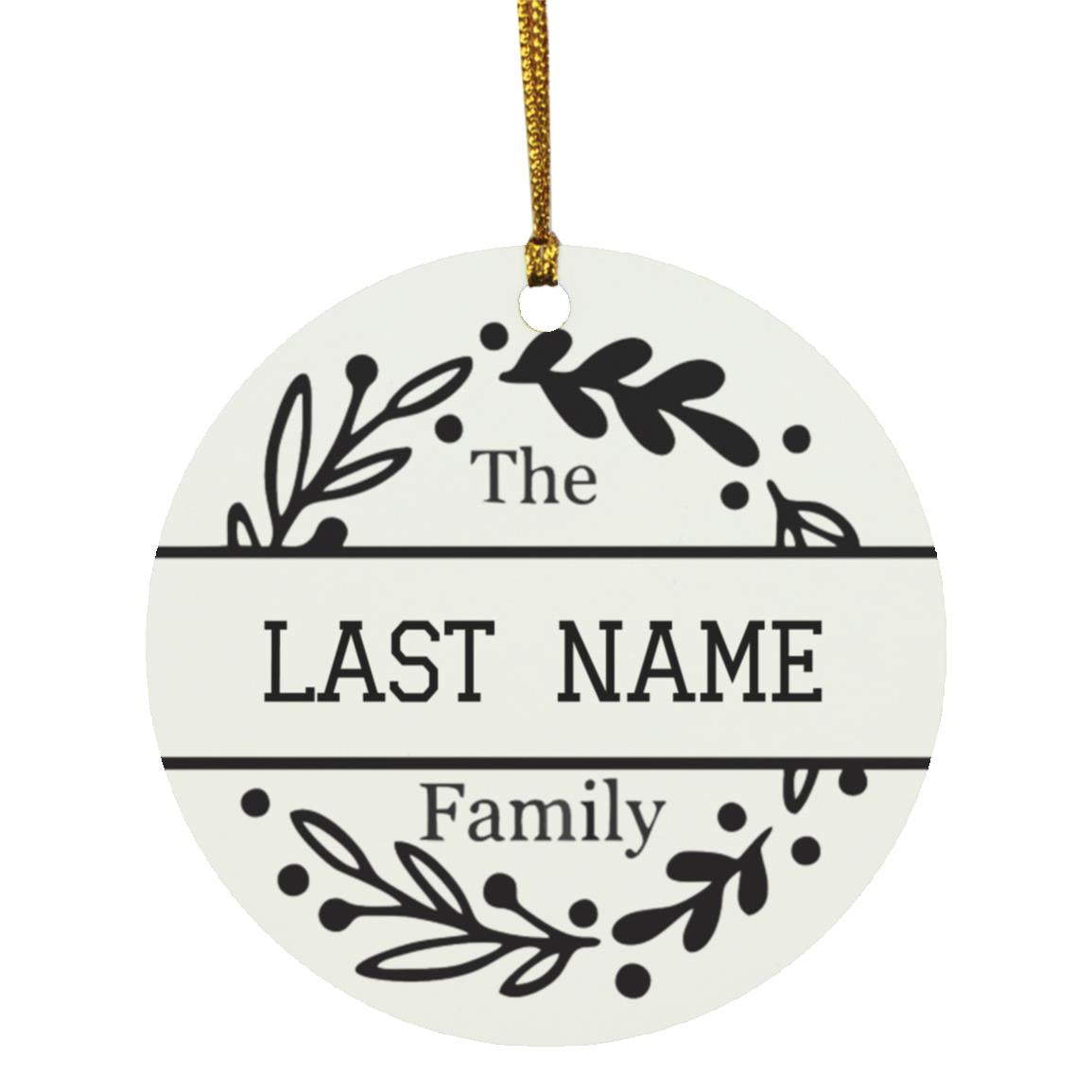 Personalized Family Name Christmas Ornament