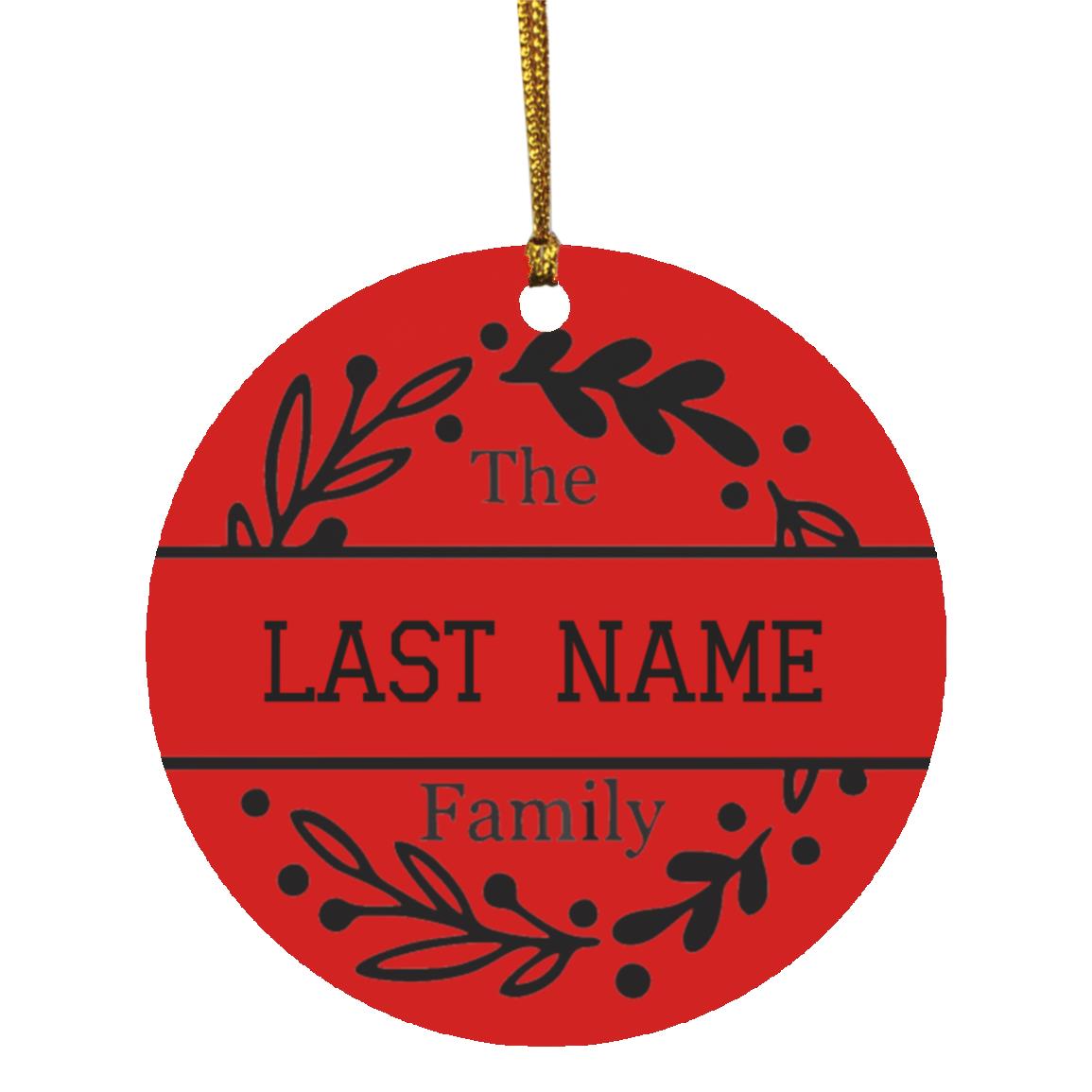 Personalized Family Name Christmas Ornament